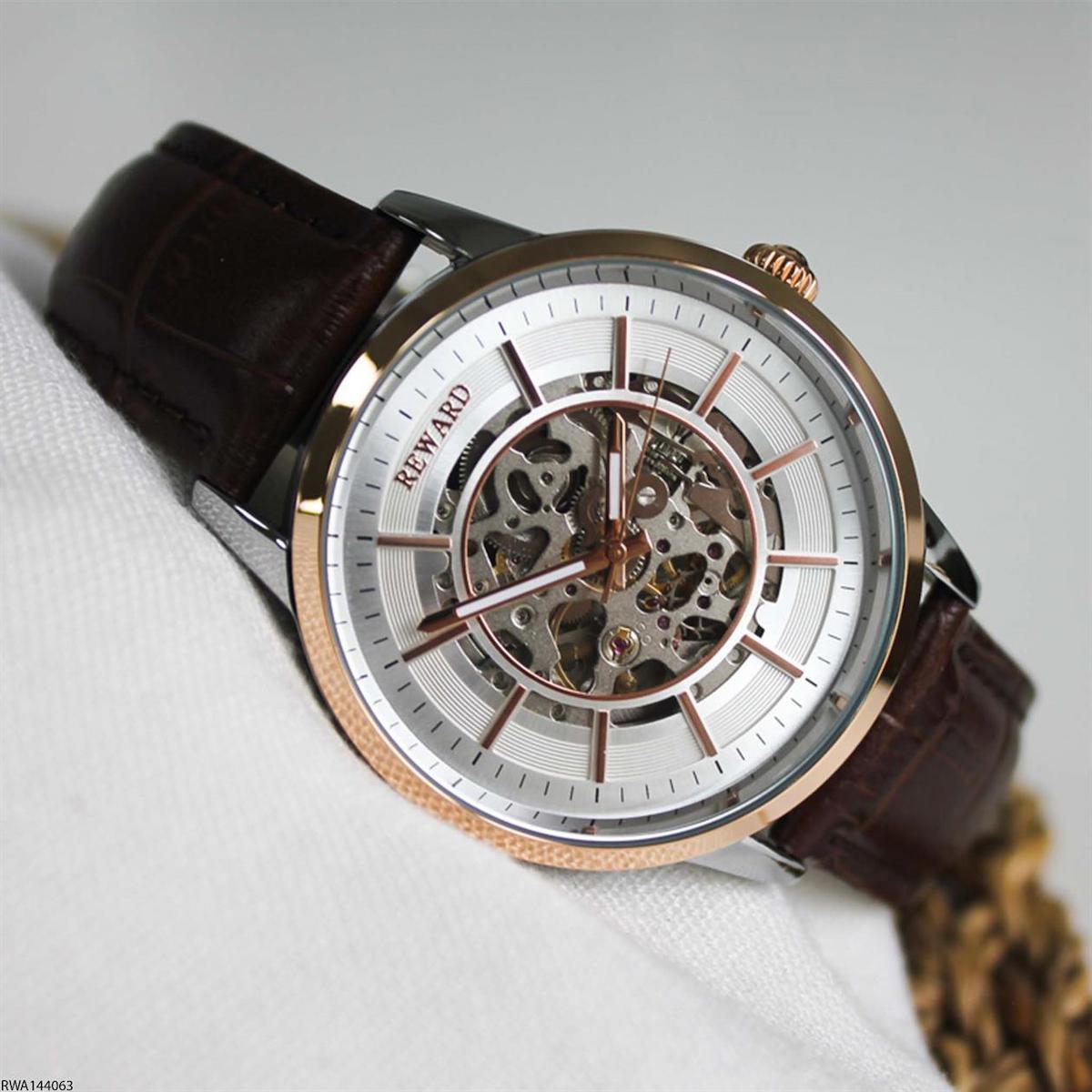 Reward RWA144063 45 mm Kahverengi Deri Kordon Analog Erkek Kol Saati