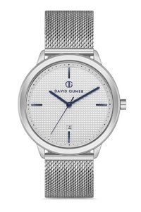 David Guner DG-8201GC-A1H Takvimli 42 mm Çelik Kordon Analog Kol Saati