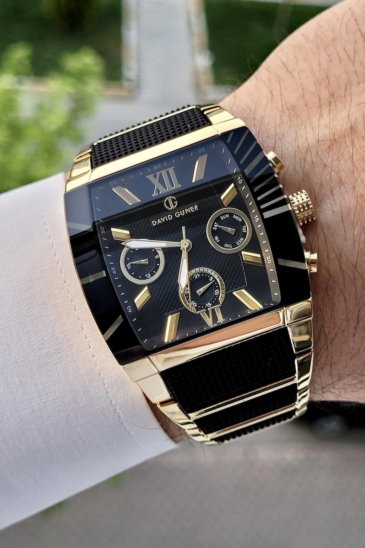 David Guner DGISTE3 Takvimli 42 mm Siyah Silikon Kordon Analog Erkek Kol Saati