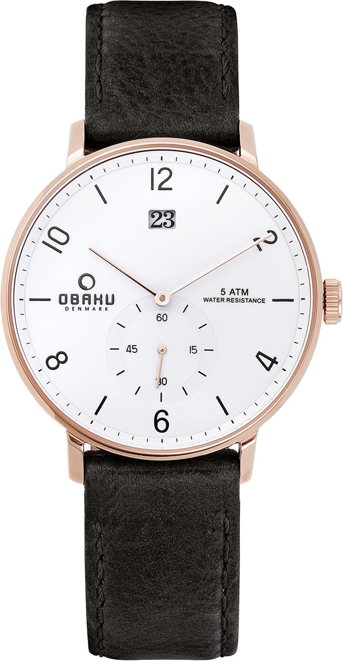 Obaku Denmark V190GDVWRB Takvimli 42 mm Kahverengi Deri Kordon Analog Kol Saati