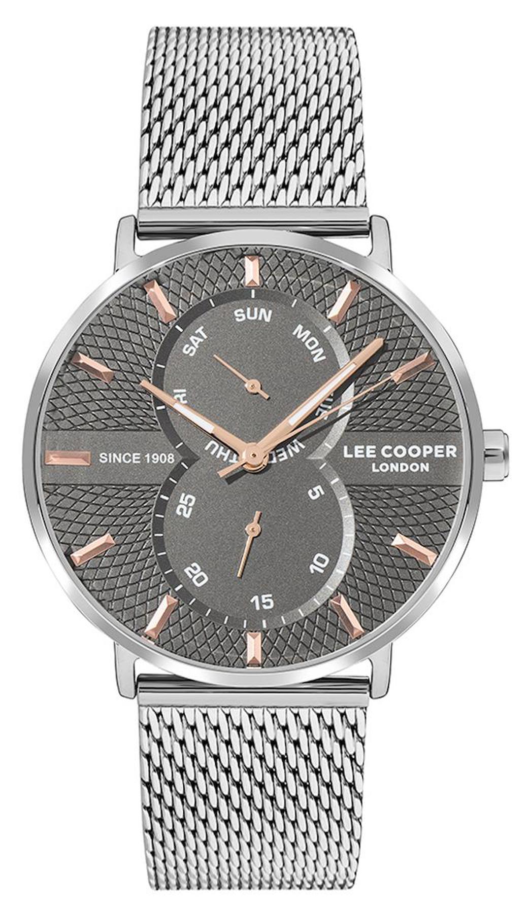 Lee Cooper LC07644.360 Takvimli Metal Kordon Analog Erkek Kol Saati