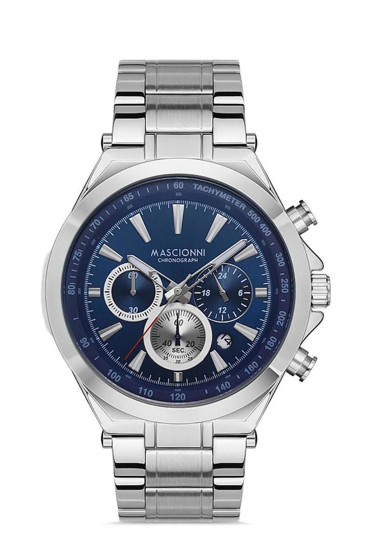 Mascionni M.1.1181.03 Takvimli 45 mm Metal Kordon Analog Erkek Kol Saati