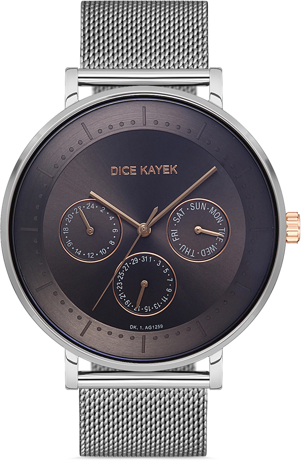 Dice Kayek DK.1.AG1259.04 Takvimli 42 mm Metal Kordon Analog Kol Saati