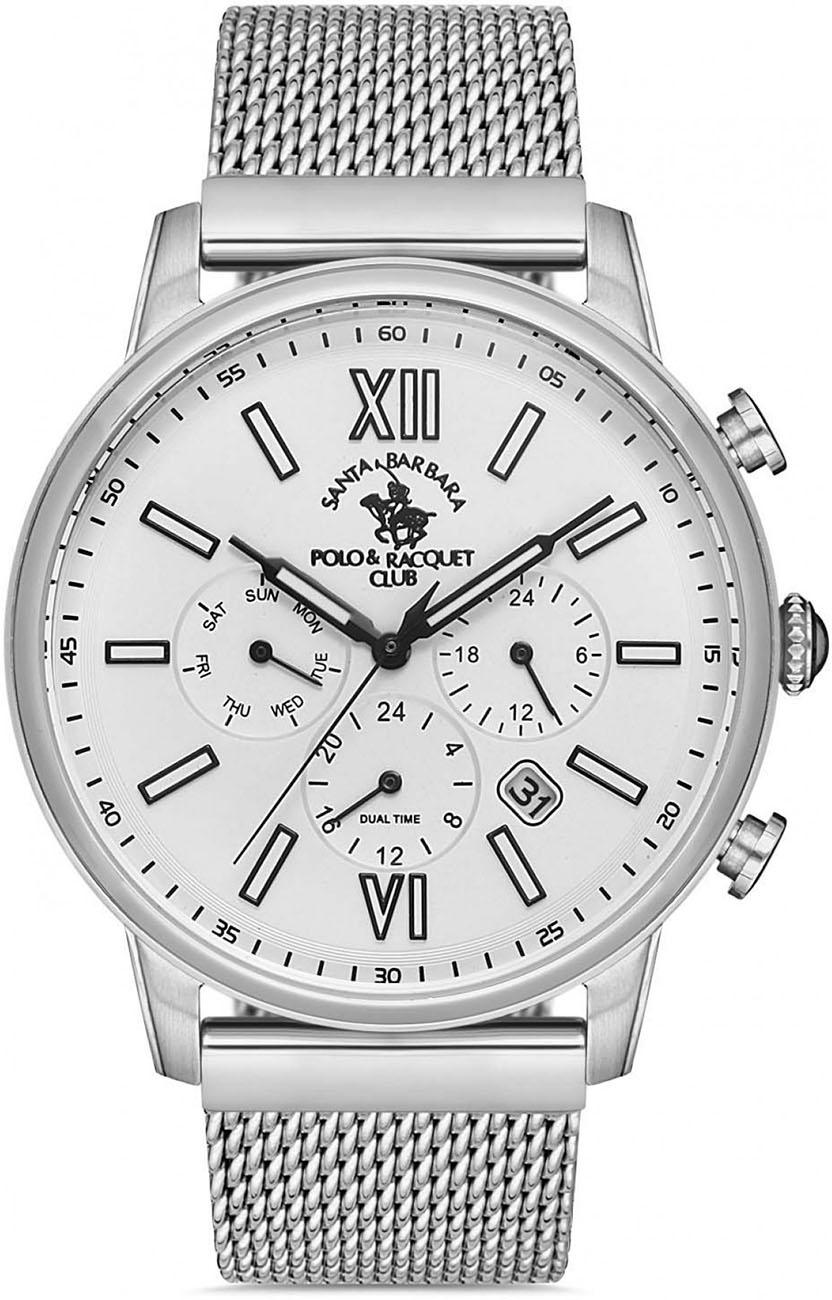 Santa Barbara Polo & Racquet Club SB.1.10237.1 Takvimli 43 mm Çelik Kordon Analog Kol Saati