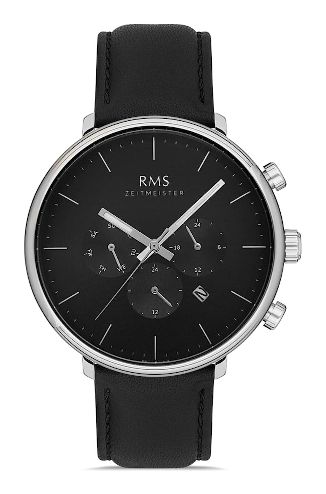 Grand Romanson RMS.1.AG1479.03 Takvimli 44 mm Siyah Deri Kordon Analog Erkek Kol Saati