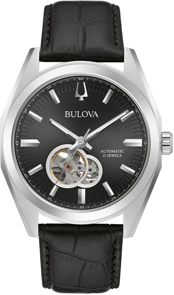 Bulova 96A273 42 mm Siyah Deri Kordon Analog Kol Saati