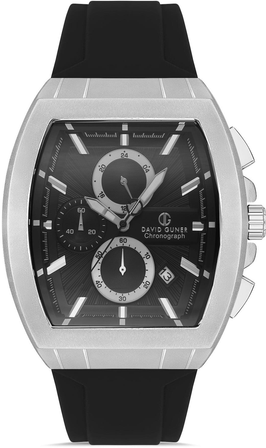 David Guner DG-8485GD-J2 Takvimli 42 mm Siyah Silikon Kordon Analog Kol Saati
