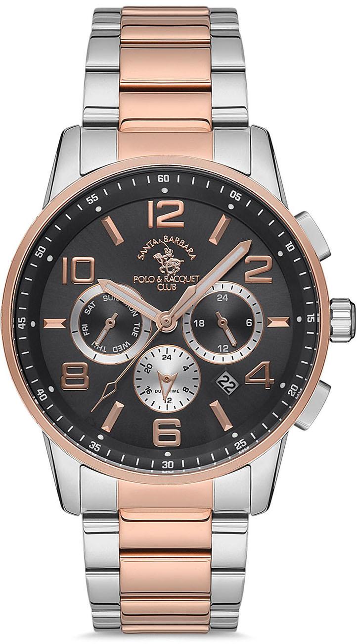 Santa Barbara Polo & Racquet Club SB.1.10153.6 Takvimli 42 mm Gri-Rose Gold Çelik Kordon Analog Kol Saati
