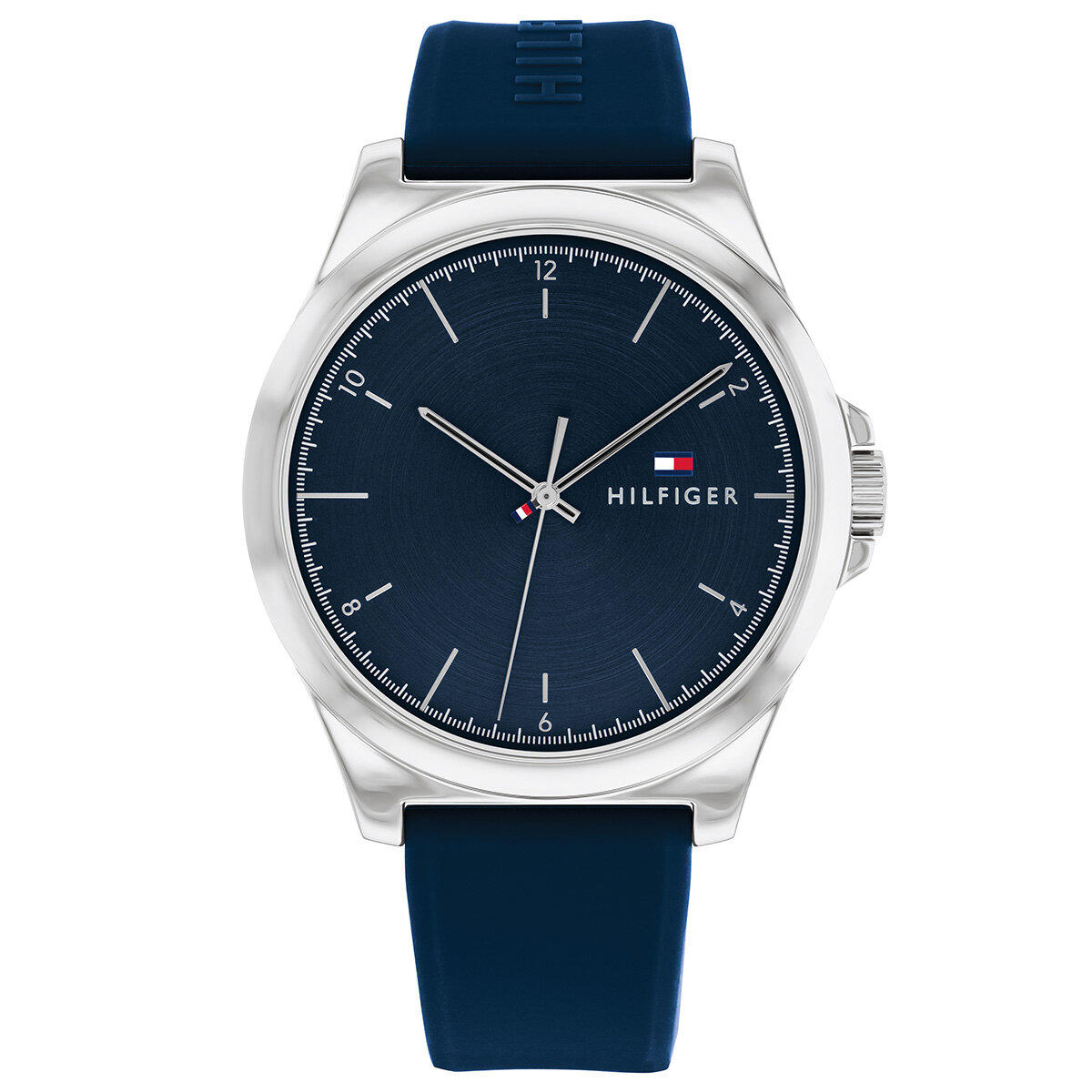Tommy Hilfiger TH1710616 Takvimli 45 mm Lacivert Silikon Kordon Analog Erkek Kol Saati