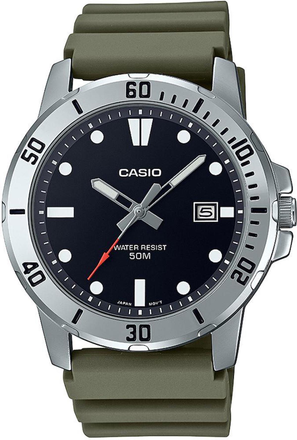 Casio MTP-VD01-3EVUDF Takvimli 45 mm Yeşil Çelik Kordon Analog Erkek Kol Saati