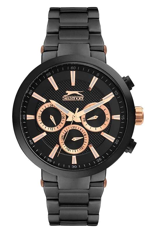 Slazenger SL.09.1803.2.04 Takvimli 43 mm Siyah Çelik Kordon Analog Erkek Kol Saati