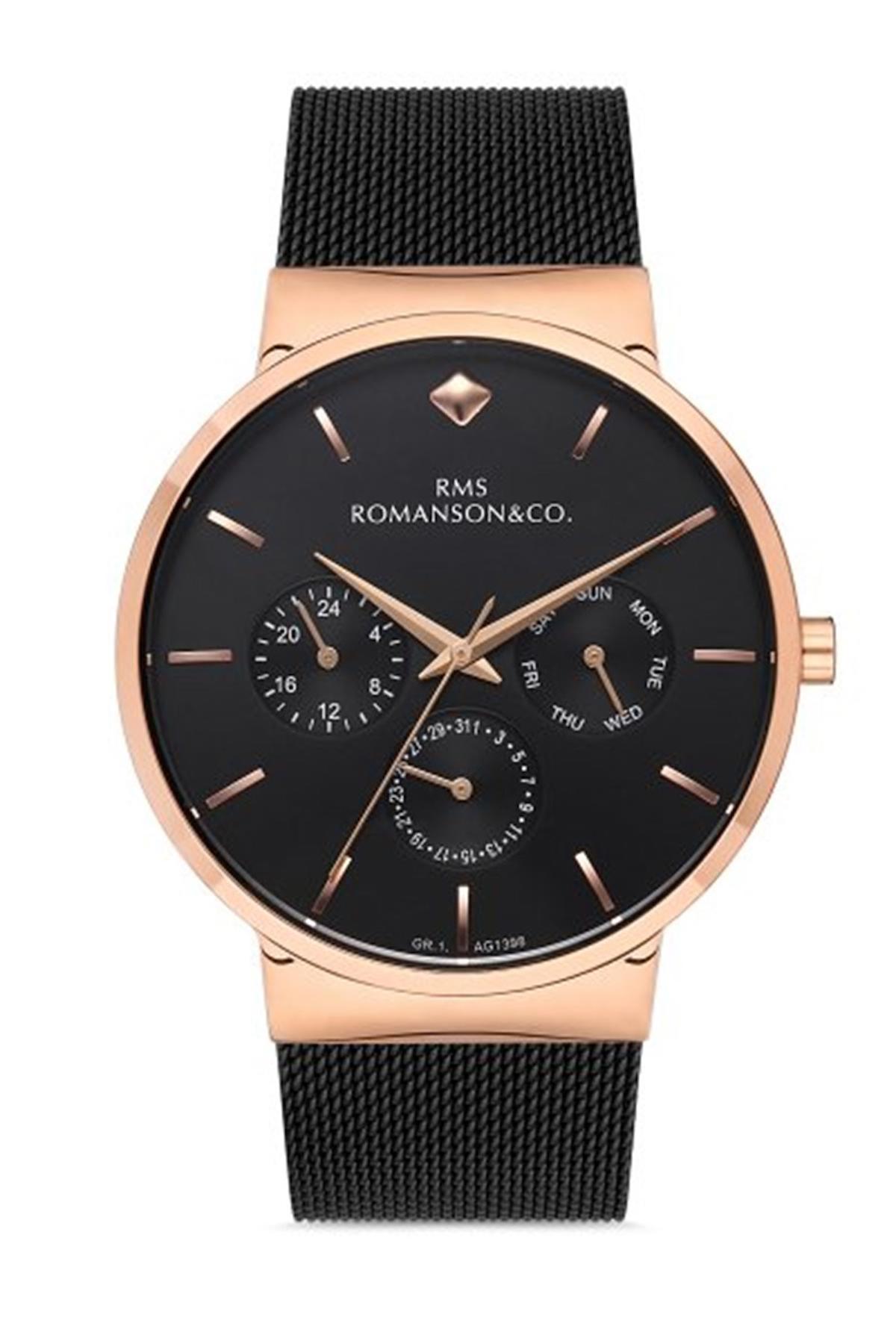 Grand Romanson GR.1.AG1398.04 Takvimli 45 mm Siyah Çelik Kordon Analog Erkek Kol Saati
