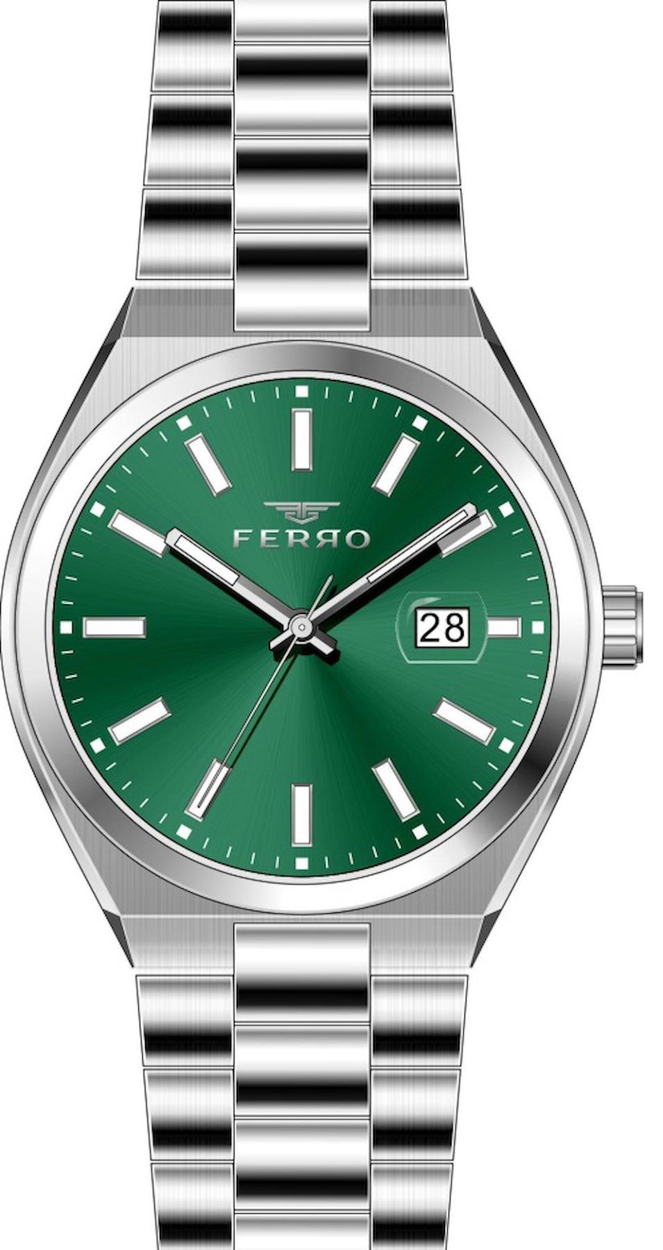 Ferro F11386A-A6 Takvimli 40 mm Metal Kordon Analog Erkek Kol Saati