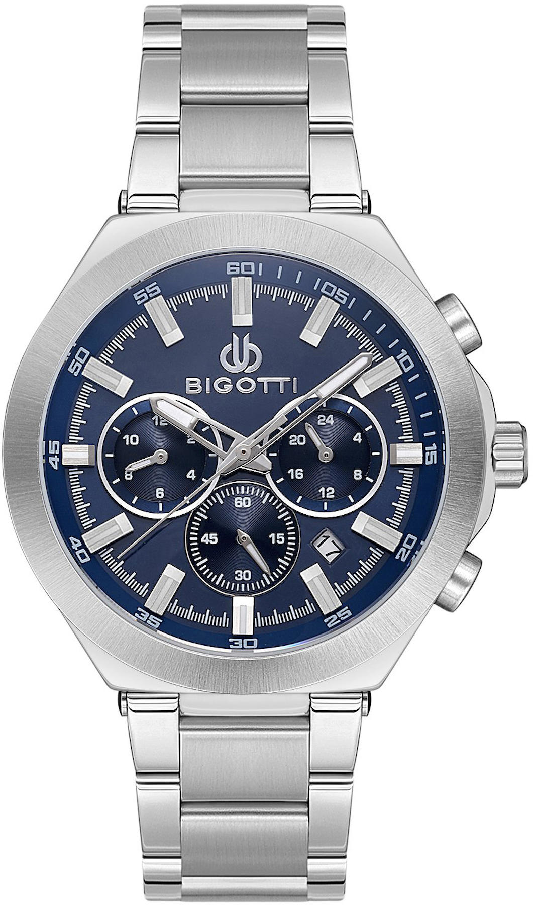 Bigotti BG.1.10546-3 Takvimli 45 mm Çelik Kordon Analog Kol Saati