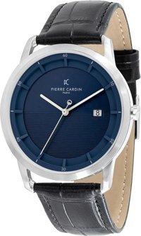 Pierre Cardin PCCLC.6004 Takvimli 43 mm Siyah Deri Kordon Analog Kol Saati