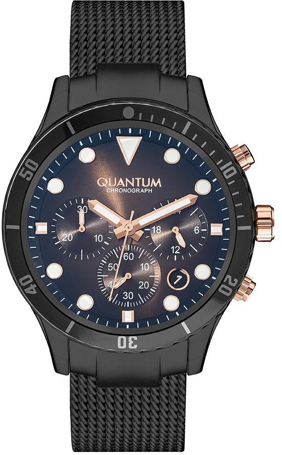 Quantum PWG1013.040 Takvimli 45 mm Füme Çelik Kordon Analog Erkek Kol Saati