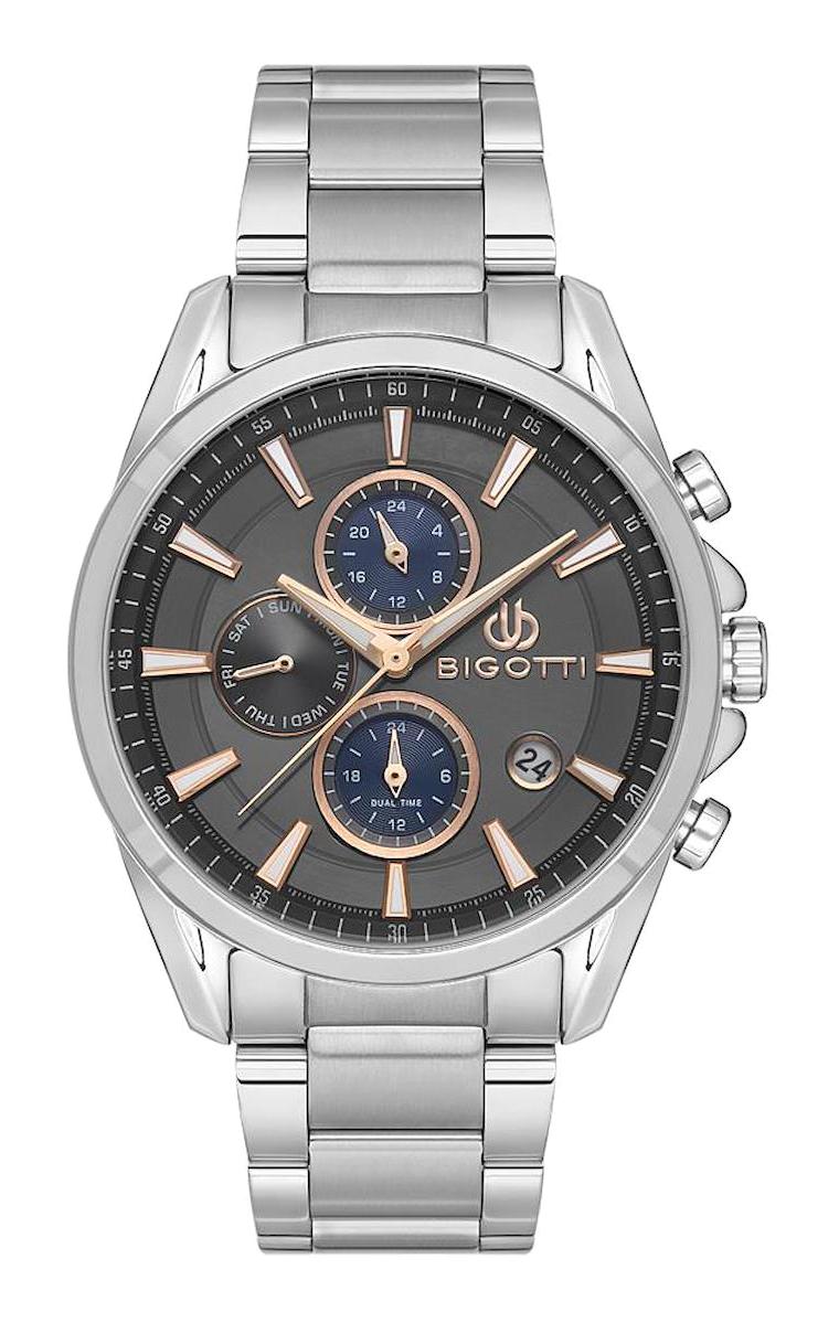 Bigotti BG.1.10479.5 Takvimli 43 mm Çelik Kordon Analog Erkek Kol Saati