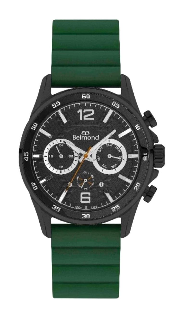 Belmond KNG1058655 Takvimli Yeşil Silikon Kordon Analog Erkek Kol Saati