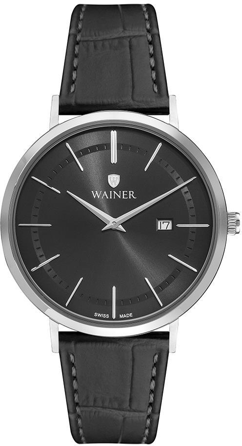 Wainer WA.11120-A Takvimli 41 mm Siyah Deri Kordon Analog Erkek Kol Saati