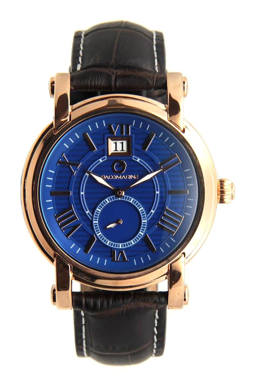 Pacomarine PM.51087.15 Takvimli 45 mm Siyah Deri Kordon Analog Erkek Kol Saati