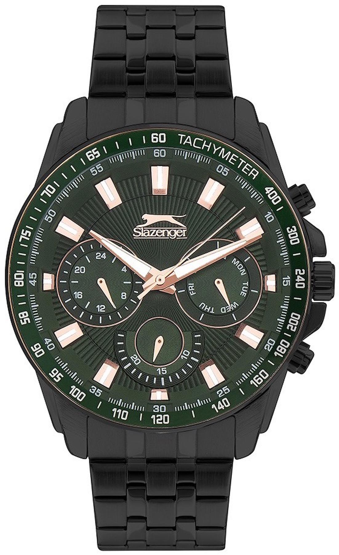 Slazenger SL.09.2165.2.04 Takvimli 45 mm Siyah Çelik Kordon Analog Erkek Kol Saati