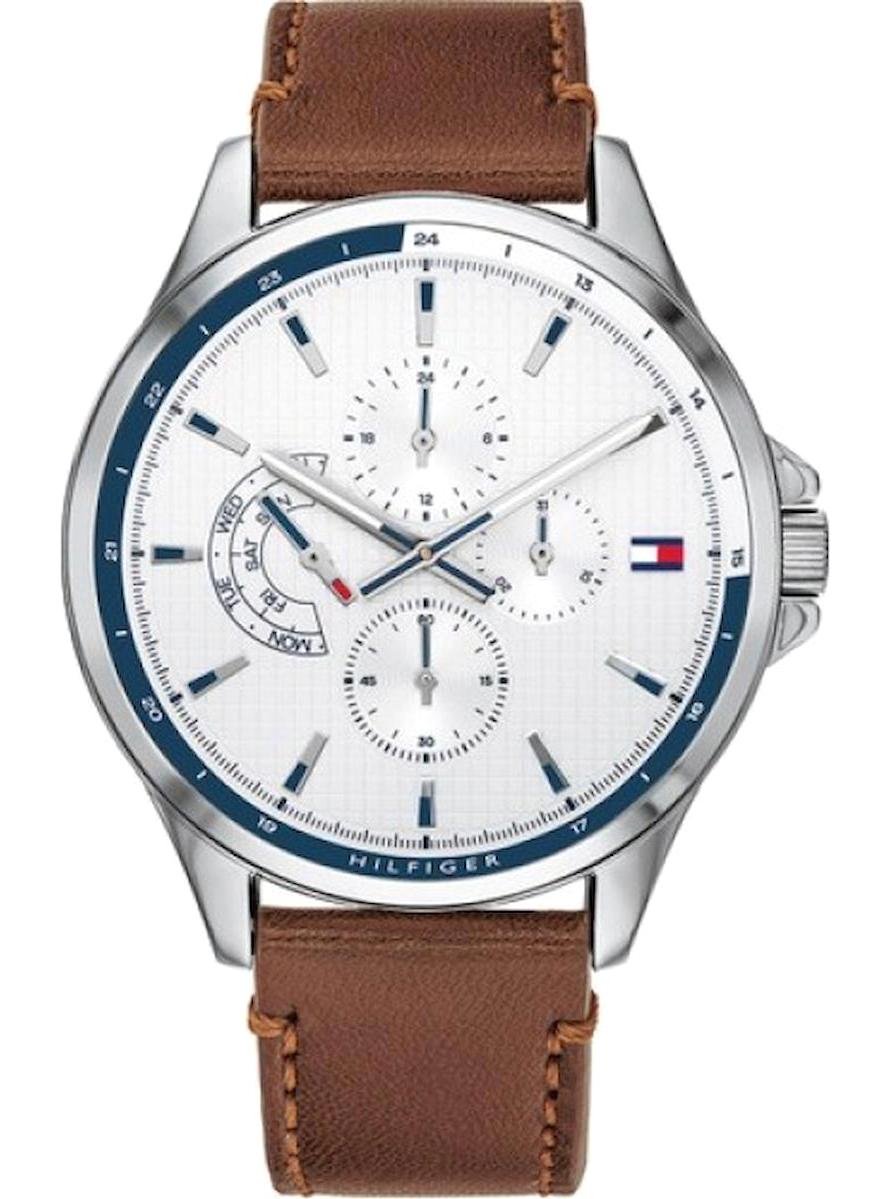 Tommy Hilfiger TH1791614 Takvimli 46 mm Kahverengi Deri Kordon Analog Erkek Kol Saati