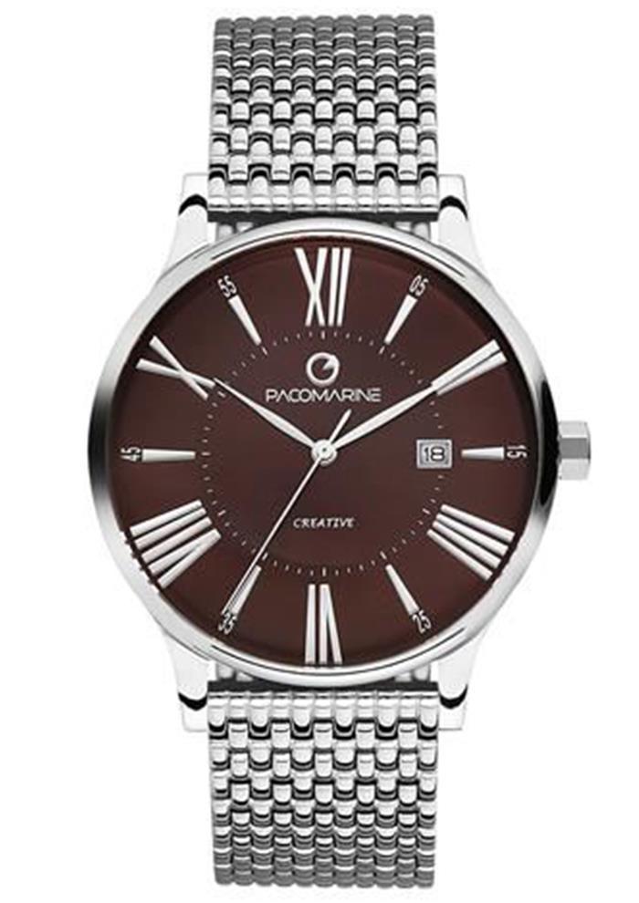 Pacomarine PM.51030.32 Takvimli Çelik Kordon Analog Erkek Kol Saati