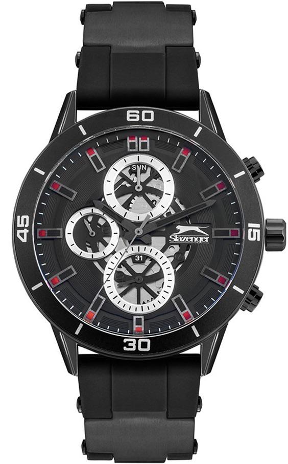 Slazenger SL.09.1788.2.01 Takvimli 46 mm Siyah Plastik Kordon Analog Erkek Kol Saati