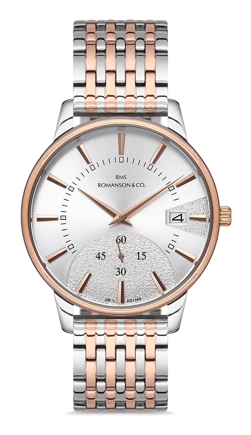 Romanson GR.1.AG1358.05 Takvimli Gri-Rose Gold Çelik Kordon Analog Erkek Kol Saati