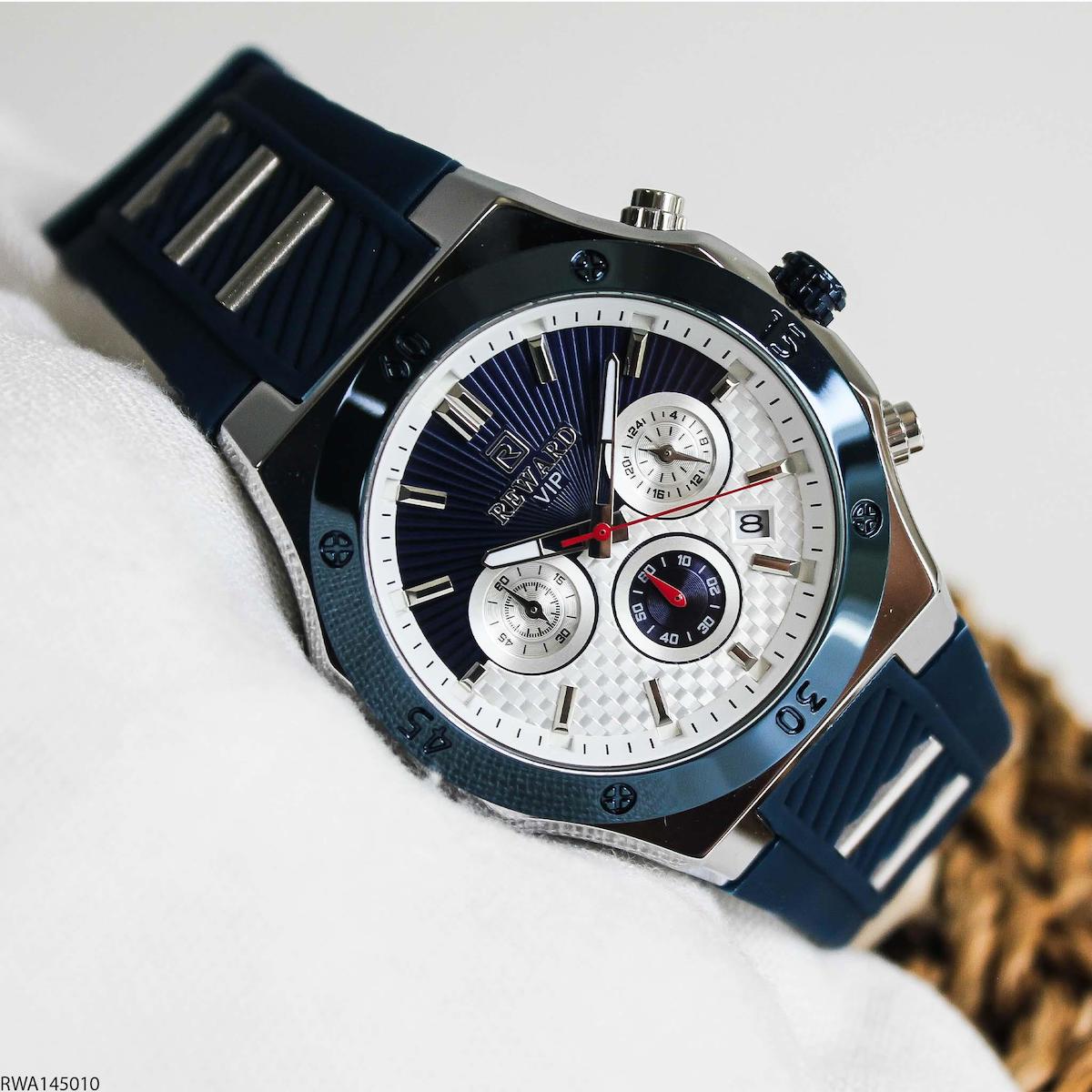 Reward RWA145010 Takvimli 45 mm Lacivert Silikon Kordon Analog Erkek Kol Saati