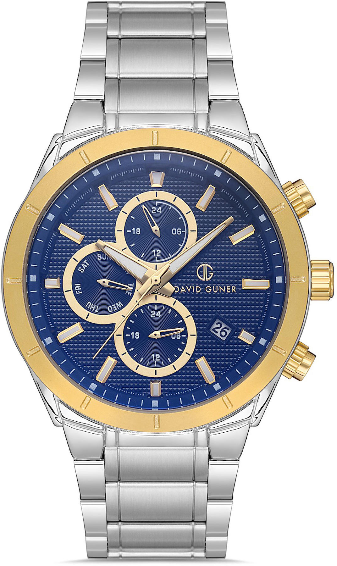 David Guner DG-8645GA-D3 Takvimli 42 mm Metal Kordon Analog Kol Saati