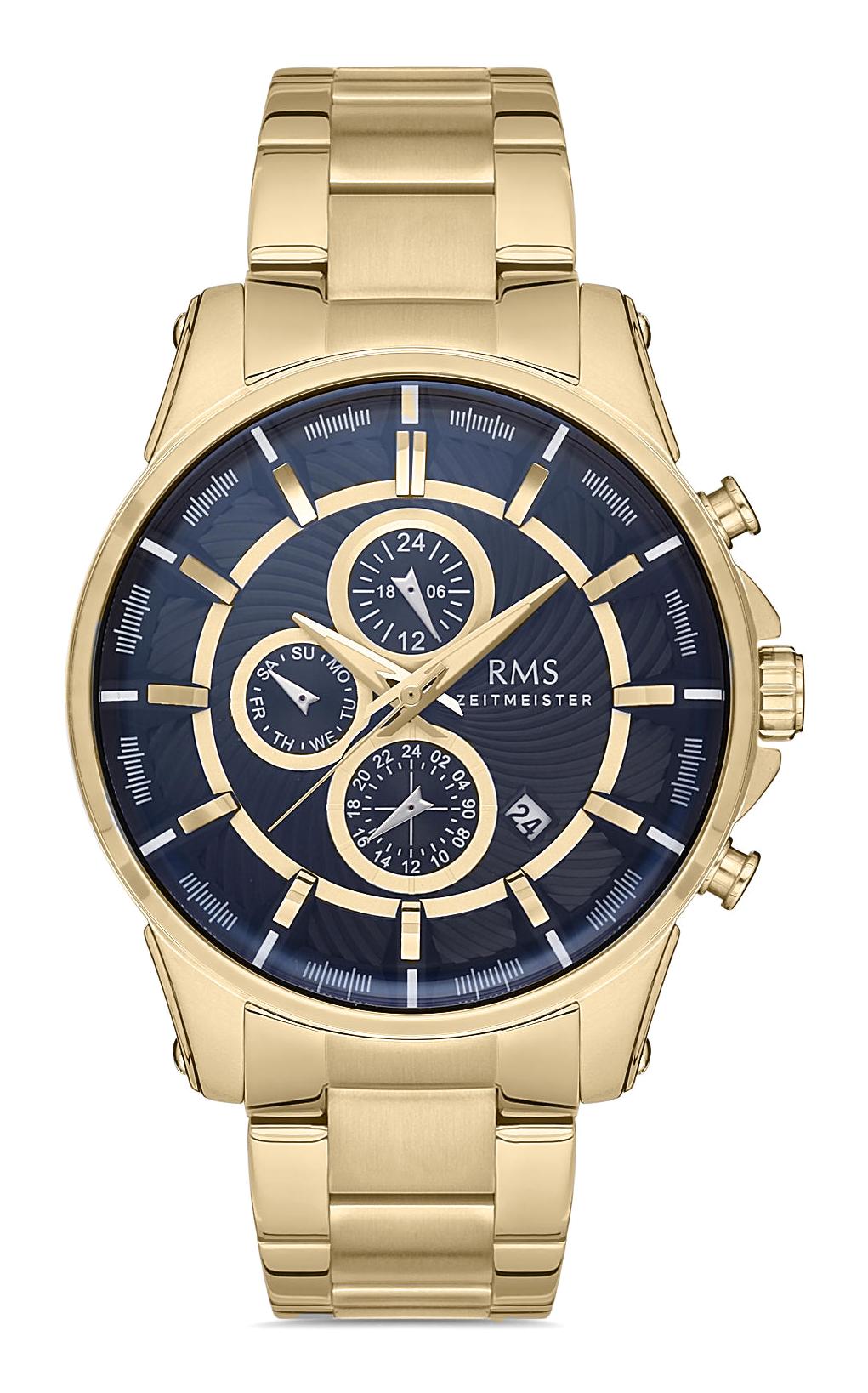 Romanson RMS.1.AG1336.11 Takvimli 46 mm Altın Çelik Kordon Analog Erkek Kol Saati