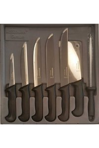 messermann germany Solingen | Bıçak Seti - (7 PARÇA / SİYAH) Solingen Servis Bıçağı Takımı