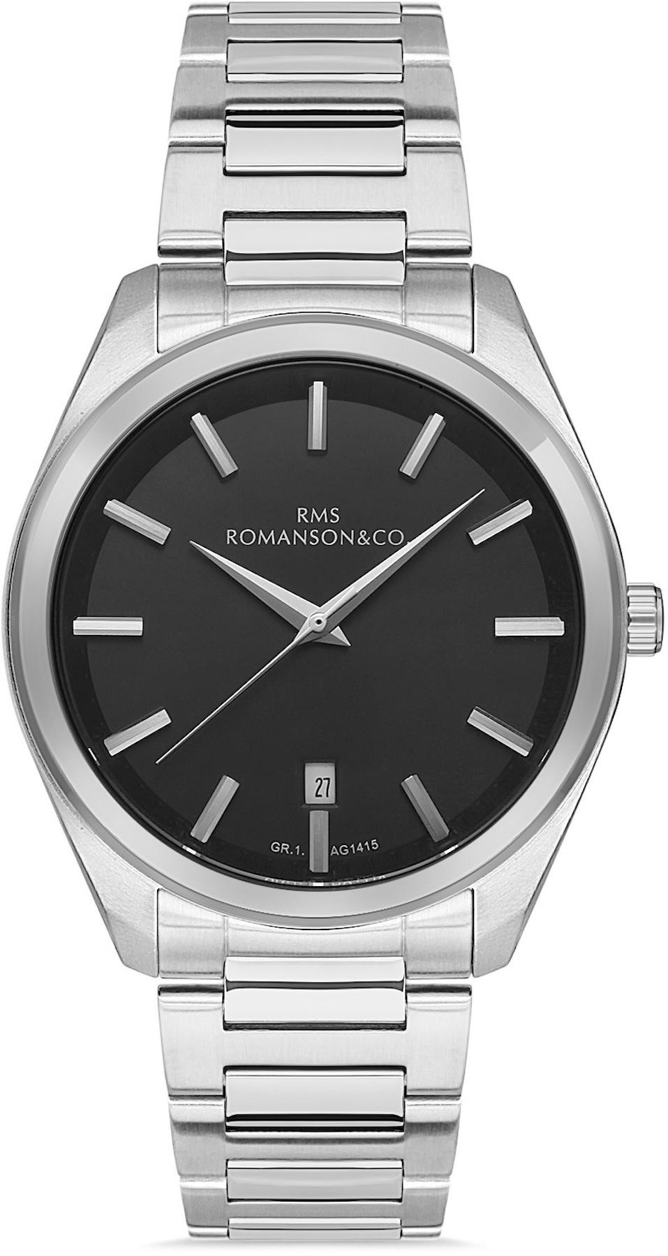 Romanson GR.1.AG1415.02 Takvimli 42 mm Çelik Kordon Analog Kol Saati
