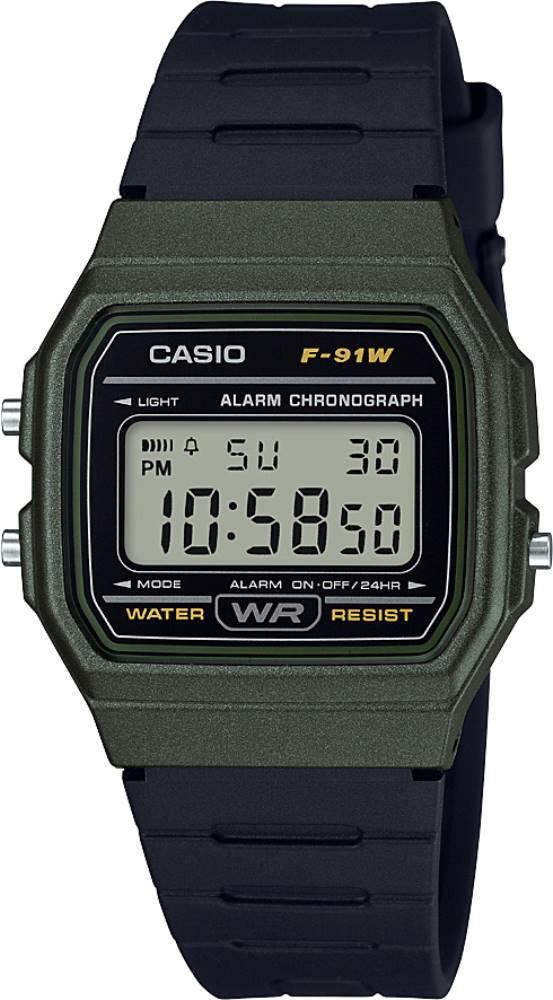 Casio F-91WM-3A Takvimli 35.2 mm Siyah Silikon Kordon Dijital Kol Saati