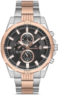 Sergio Tacchini ST.1.10155.3 Takvimli 44 mm Gri-Rose Gold Çelik Kordon Analog Kol Saati