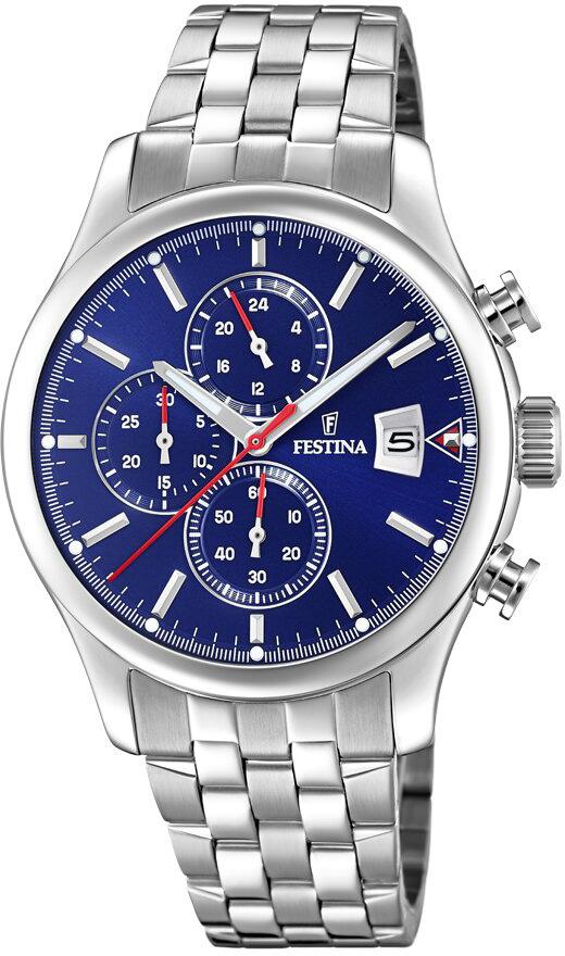 Festina F20374-2 Takvimli 43 mm Çelik Kordon Analog Kol Saati