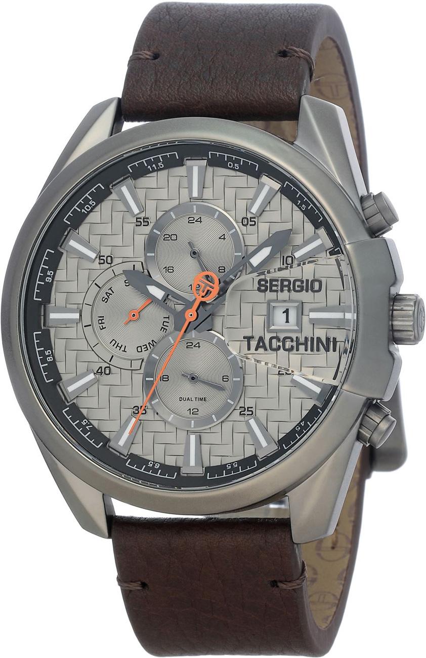 Sergio Tacchini ST.1.10049.3 Takvimli 43 mm Kahverengi Deri Kordon Analog Kol Saati