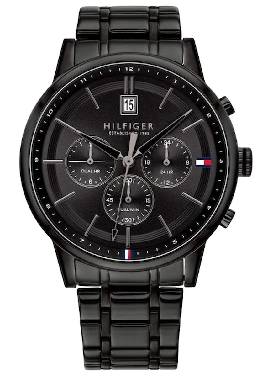 Tommy Hilfiger TH1791695 Takvimli 44 mm Siyah Çelik Kordon Analog Erkek Kol Saati