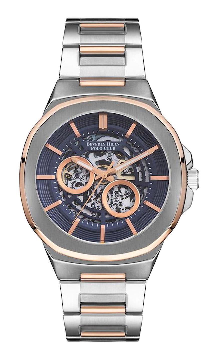 Beverly Hills Polo Club BP3279X590 Takvimli 45 mm Gri-Rose Gold Çelik Kordon Analog Erkek Kol Saati