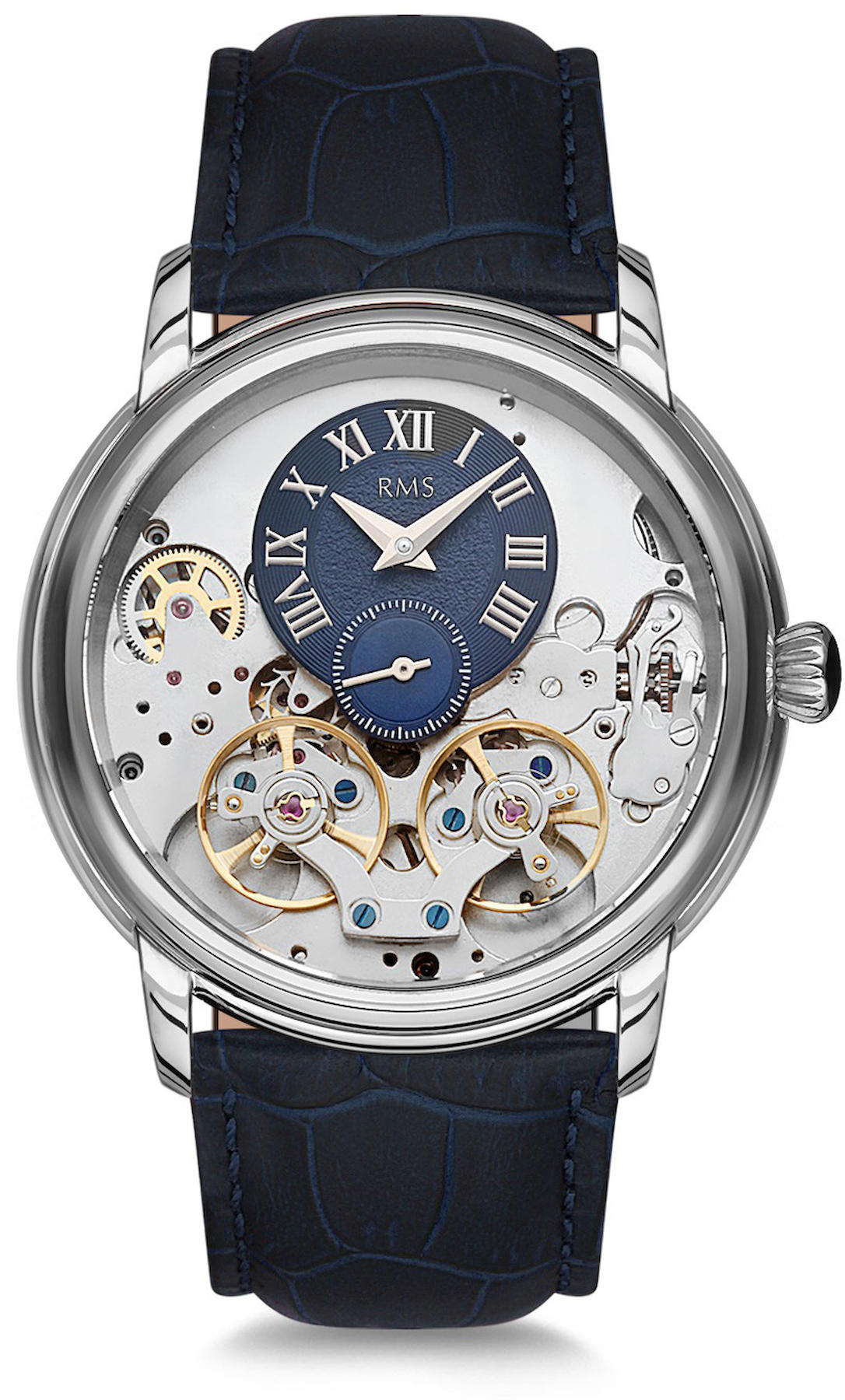 Romanson RMS.1.AG1140.08 45 mm Lacivert Deri Kordon Analog Kol Saati