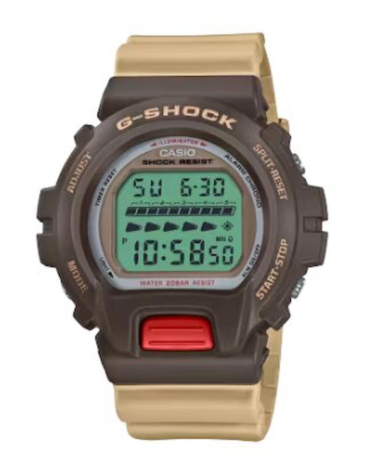 Casio DW-6600PC-5DR Takvimli 50 mm Kahverengi Silikon Kordon Dijital Erkek Kol Saati