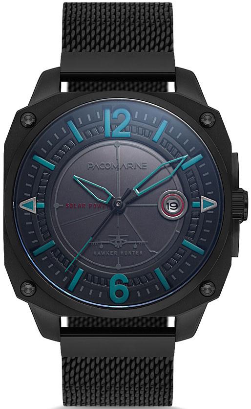 Pacomarine PM.61117.03A Takvimli 40 mm Siyah Çelik Kordon Analog Kol Saati