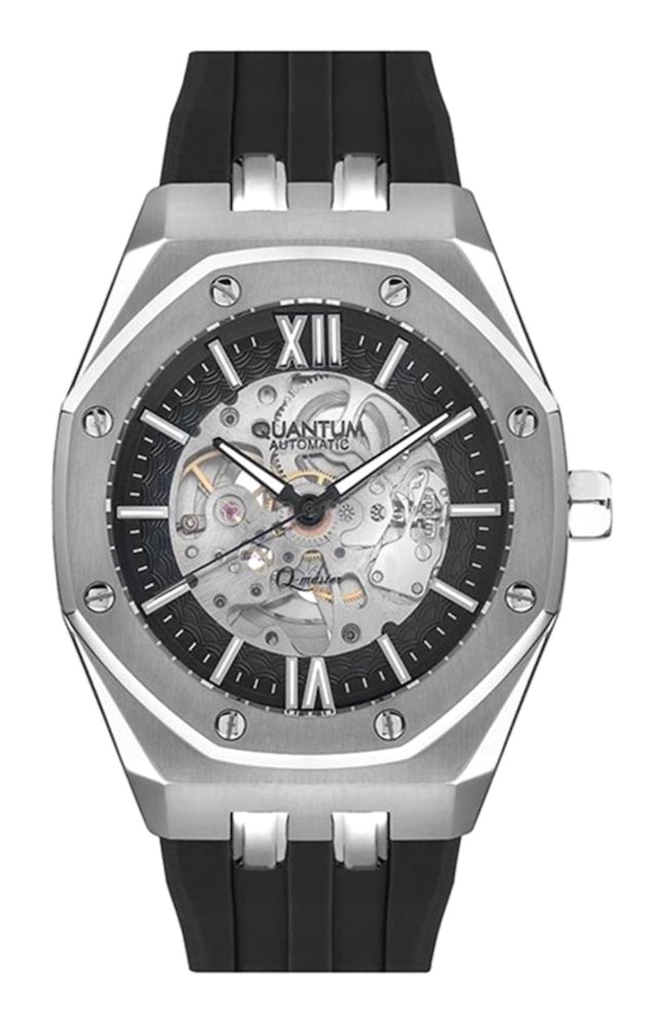 Quantum QMG1074.351 46-50 mm Siyah Silikon Kordon Analog Erkek Kol Saati