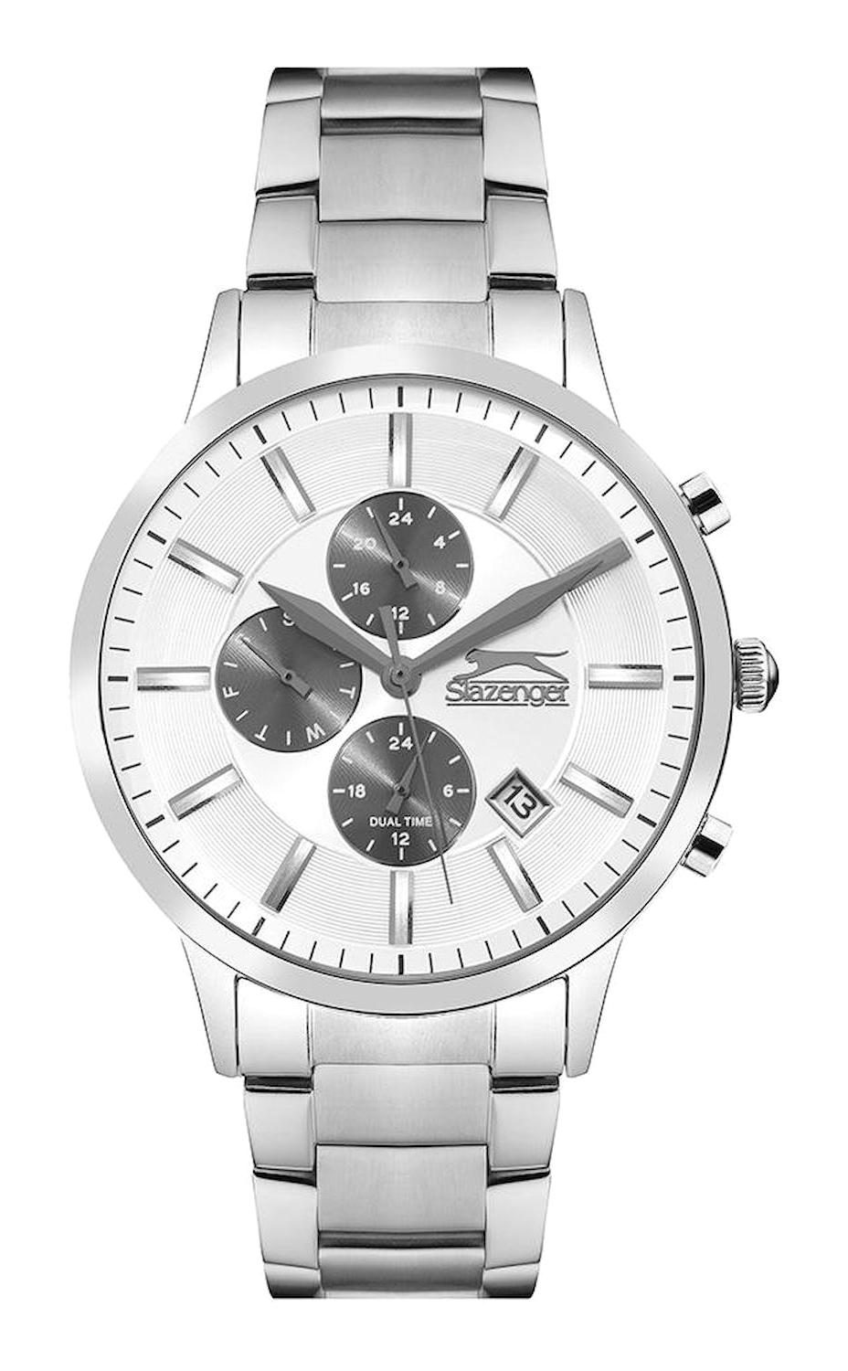 Slazenger SL.09.1800.2.07 Takvimli 44 mm Çelik Kordon Analog Erkek Kol Saati