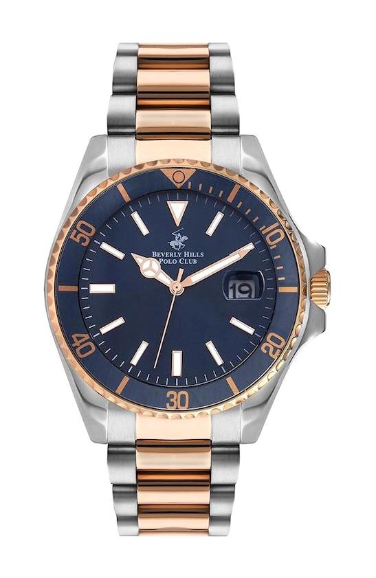 Beverly Hills Polo Club BP3125X590 Takvimli 41-45 mm Gri-Rose Gold Çelik Kordon Analog Erkek Kol Saati