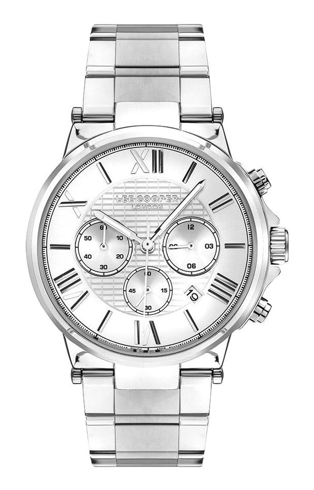 Lee Cooper LC07444.330-NM Takvimli 44 mm Çelik Kordon Analog Erkek Kol Saati