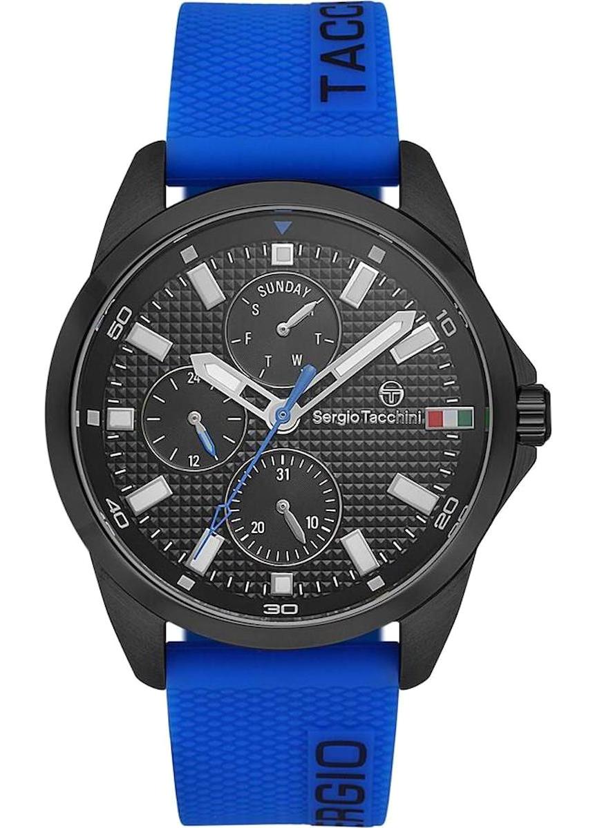 Sergio Tacchini ST.1.10359.5 Takvimli 45 mm Lacivert Silikon Kordon Analog Erkek Kol Saati
