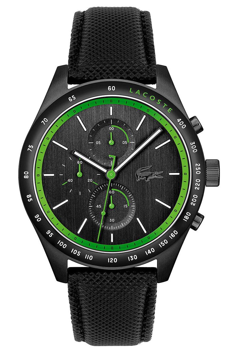 Lacoste LAC2011296 Takvimli 44 mm Siyah Deri Kordon Analog Erkek Kol Saati