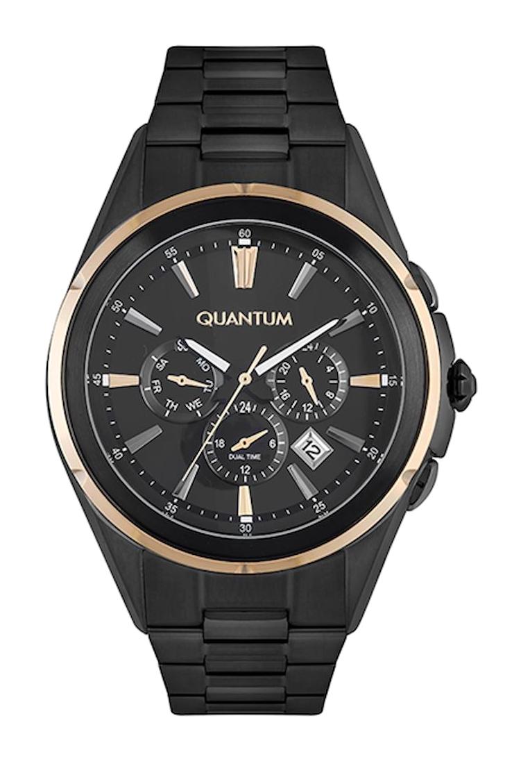 Quantum HNG836.650 Takvimli 47 mm Siyah Çelik Kordon Analog Erkek Kol Saati